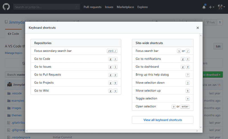 github desktop keyboard shortcuts